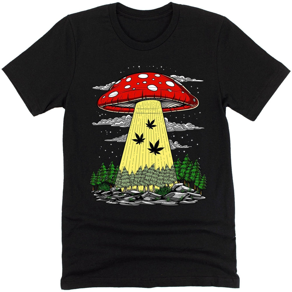 Weed Alien Abduction Psychedelic Cannabis T-Shirt - Psychonautica