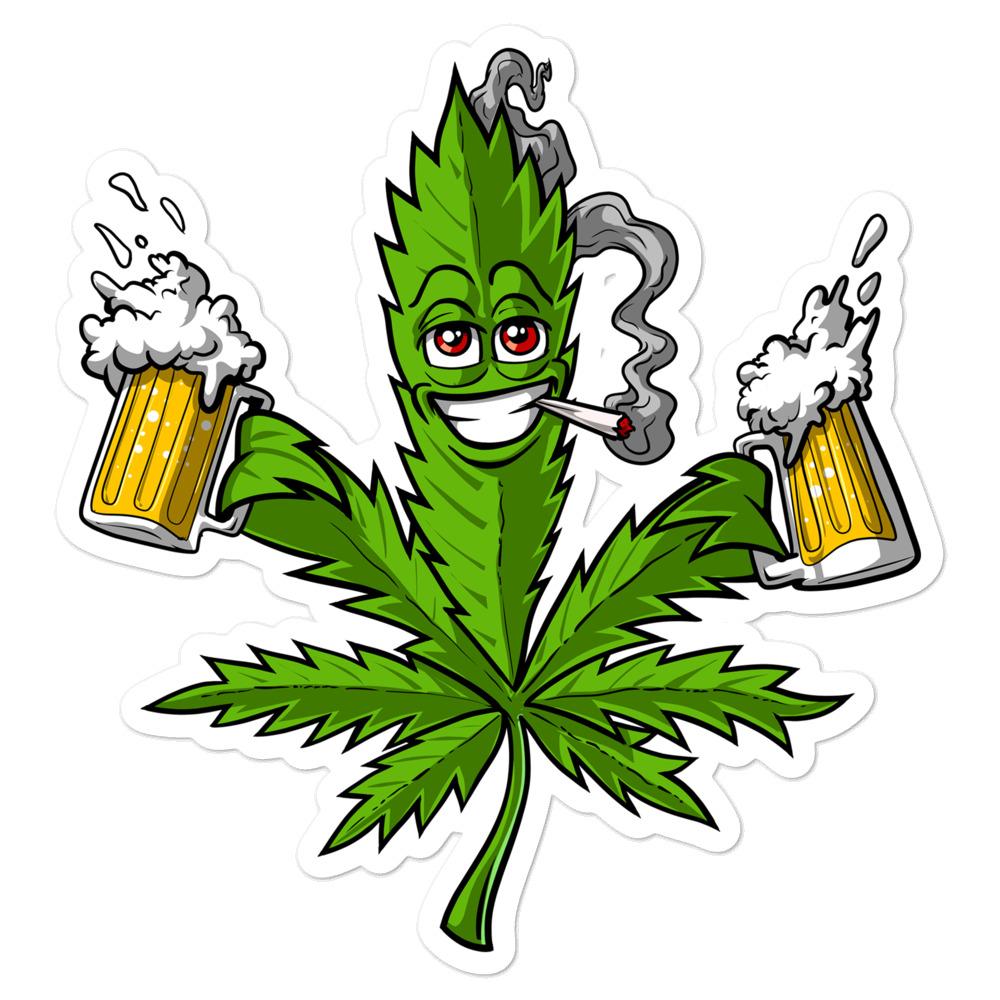 Weed & Beer Hippie Stoner Sticker - Psychonautica