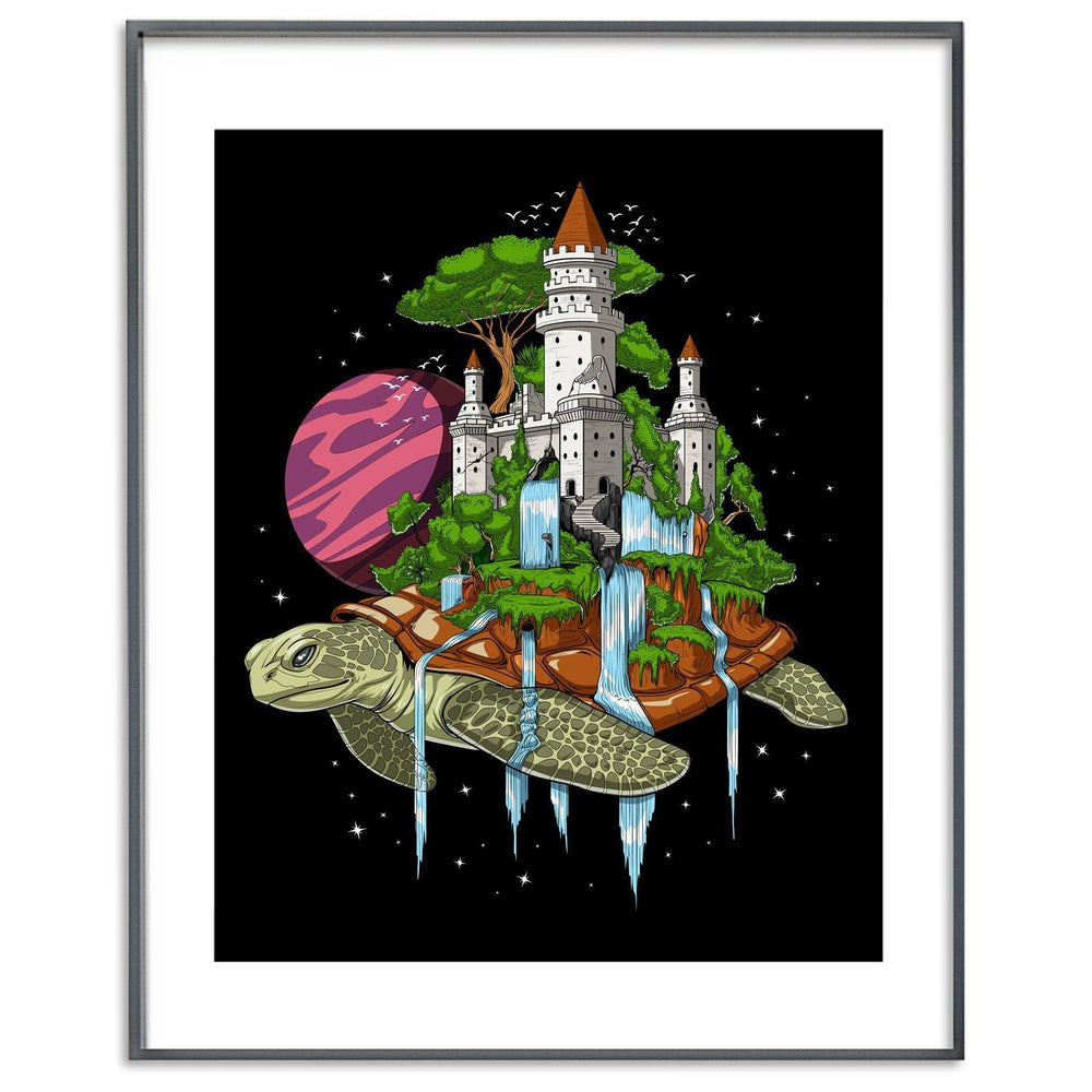 World Turtle Art Print, Cosmic Turtle Poster, Space Turtle Art Print, Psychedelic Turtle Art Print, Fantasy Turtle Art Print, Psychedelic Poster, Psychedelic Poster - Psychonautica Store